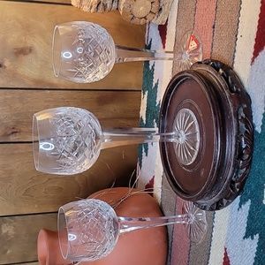 Set of four (4) unboxed Astral Korean full-lead crystal goblets